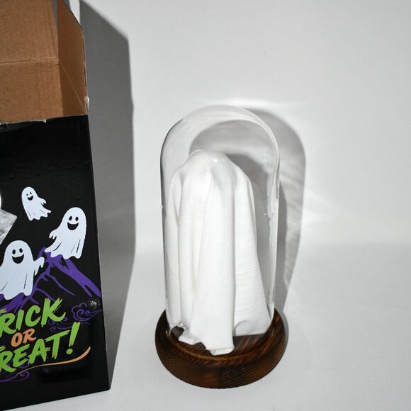 Halloween Glass Ghost Decoration with Remote-Control Lights – Handmade Light-Up - Picture 3 of 5